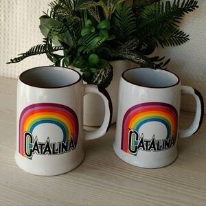 Vintage 2-Catalina Rainbow Ceramic Mugs